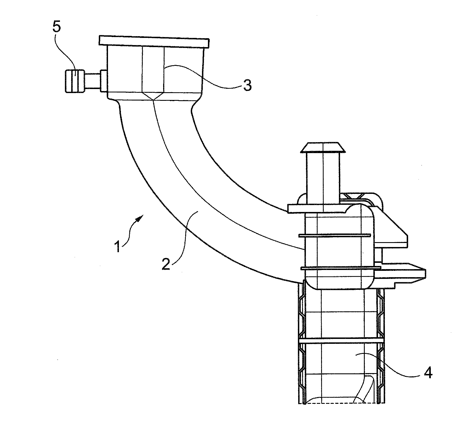 Filler neck for filling a fluid system