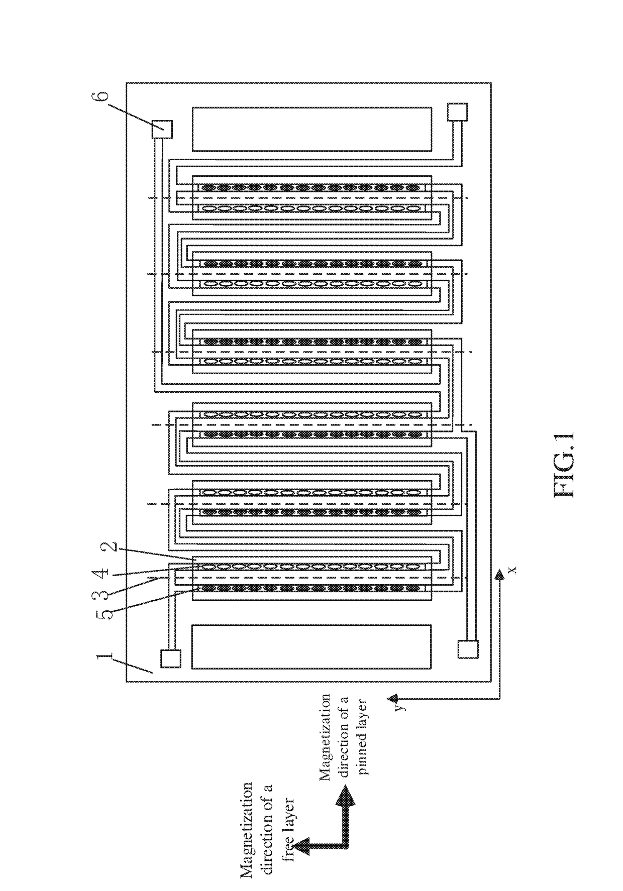 Single chip Z-axis linear magnetoresistive sensor with calibration/initialization coil