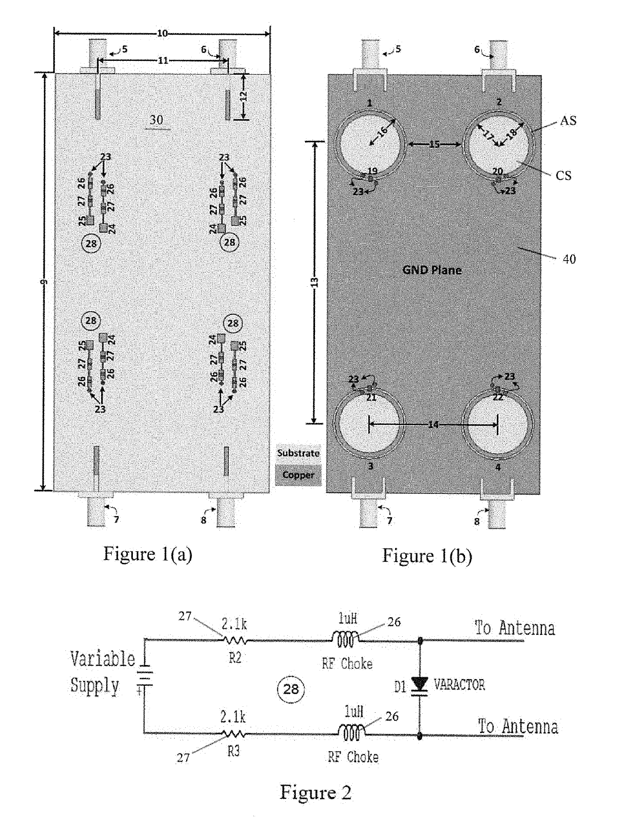 Wide tuning range, frequency agile MIMO antenna for cognitive radio front ends