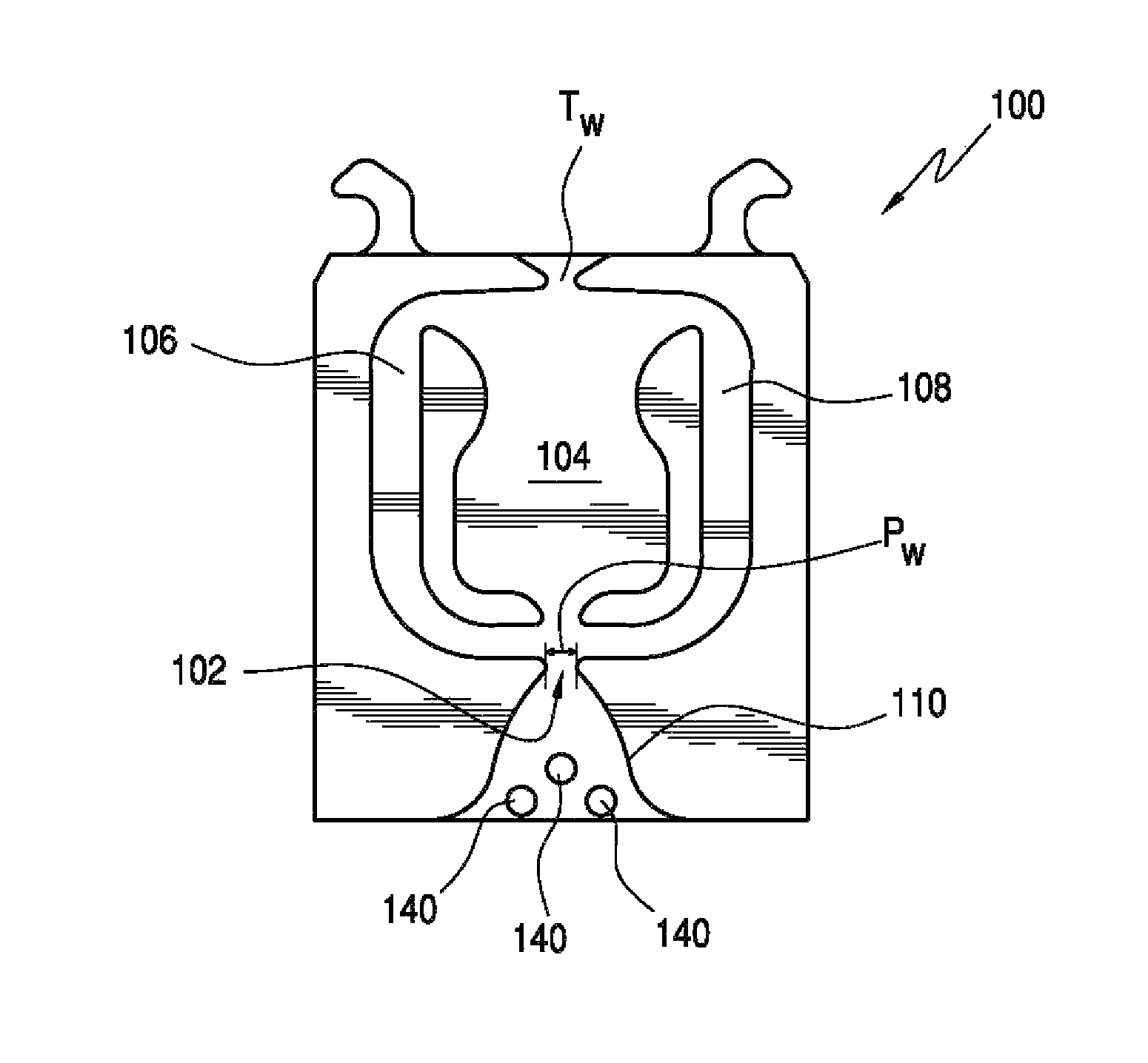 Nozzle and fluidic circuit adapted for use with cold fluids, viscous fluids or fluids under light pressure