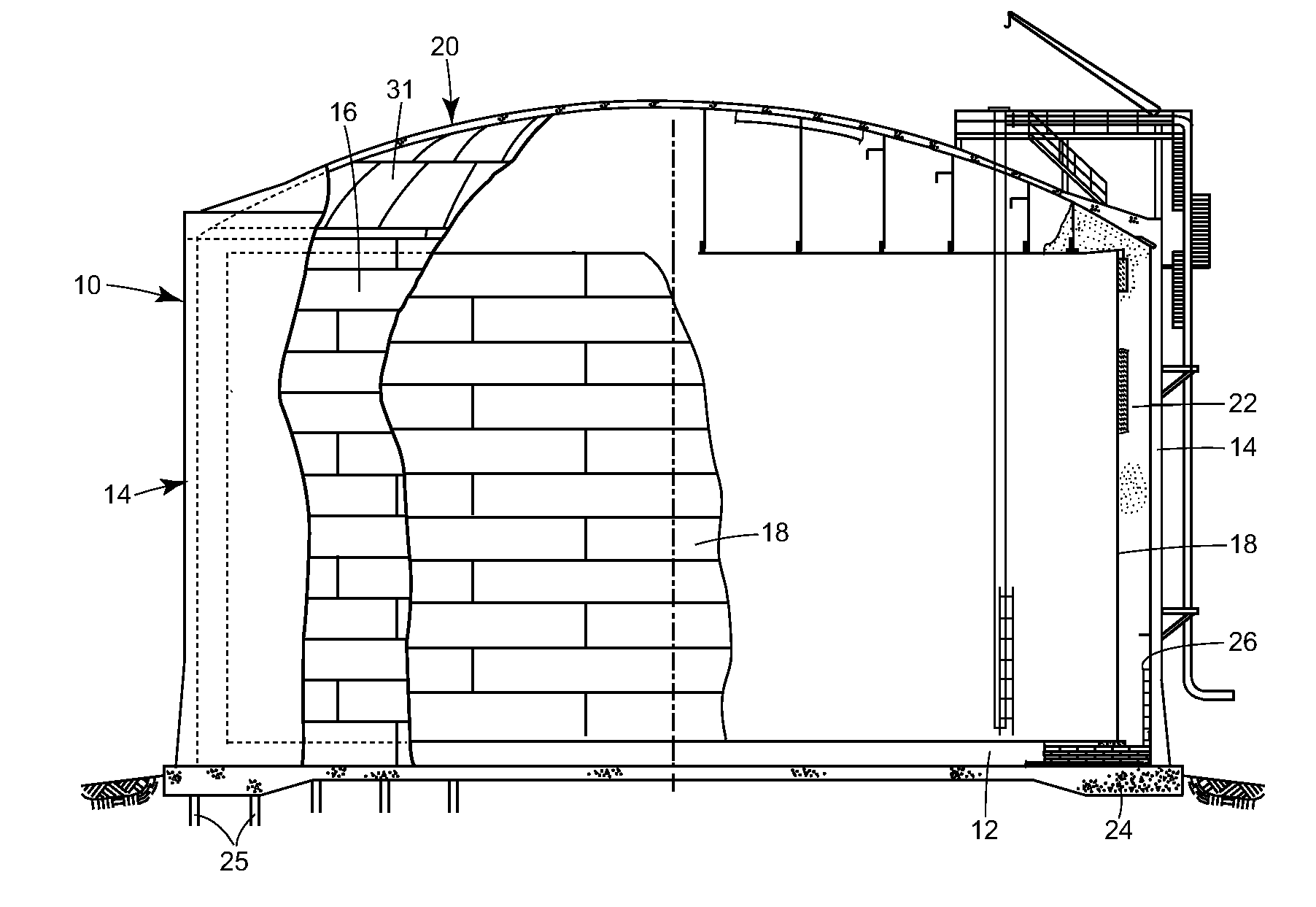 Storage tank for cryogenic liquids