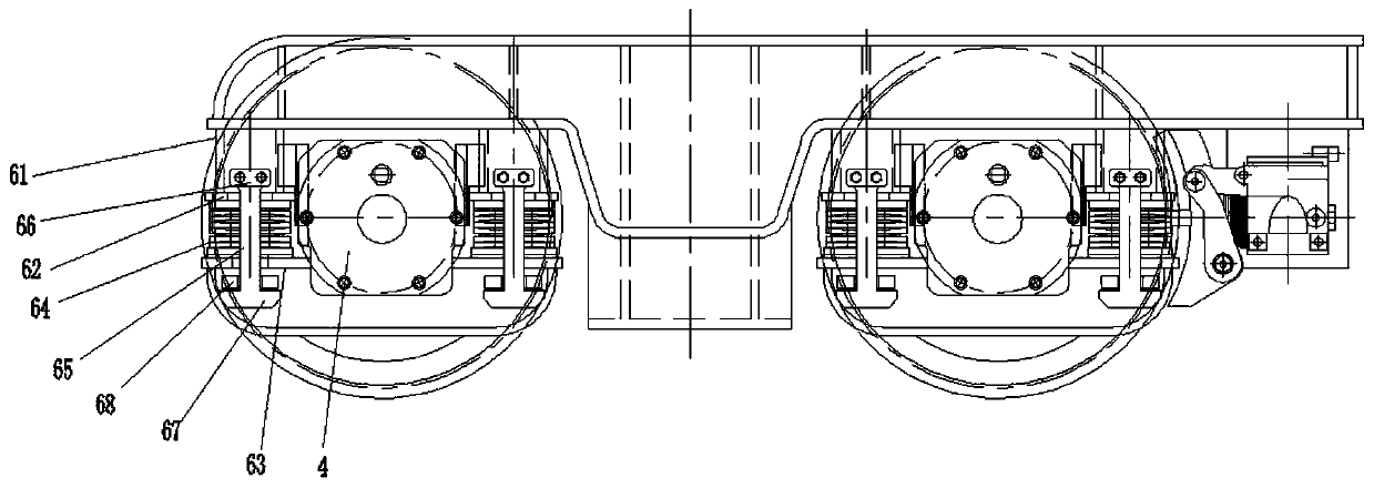 Butterfly spring hook type special bogie for coke quenching vehicle