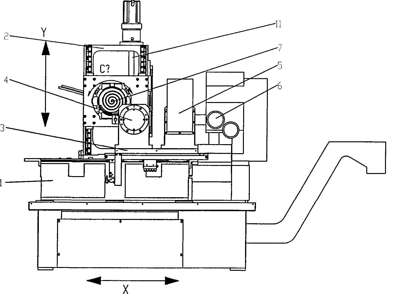 Horizontal type swirl machining center