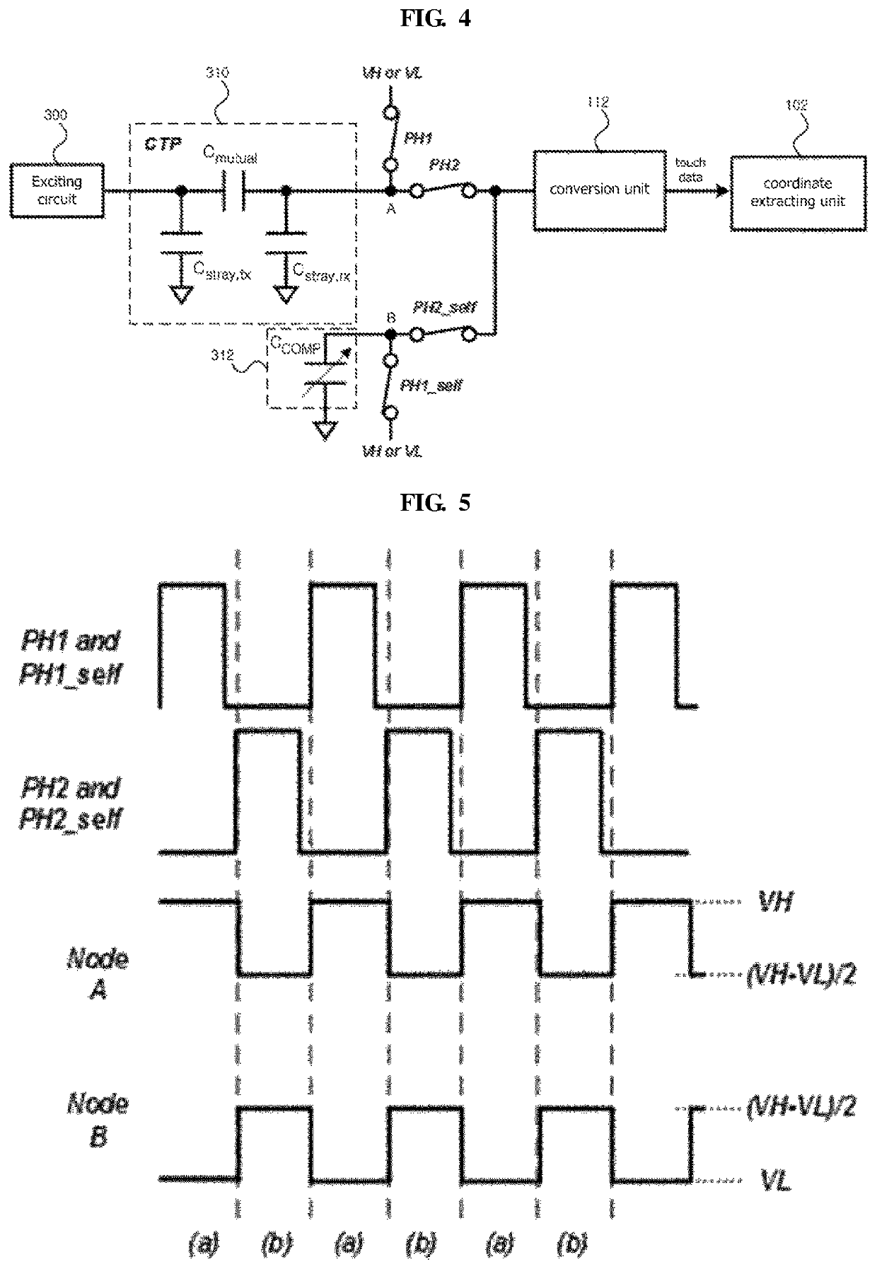 Driving circuit for a touch panel realizing modes using a sensing circuit and touch sensing method using the same