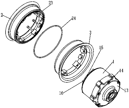 Split type wheel hub motor with pneumatic tire and vacuum tire convenient to disassemble and assemble