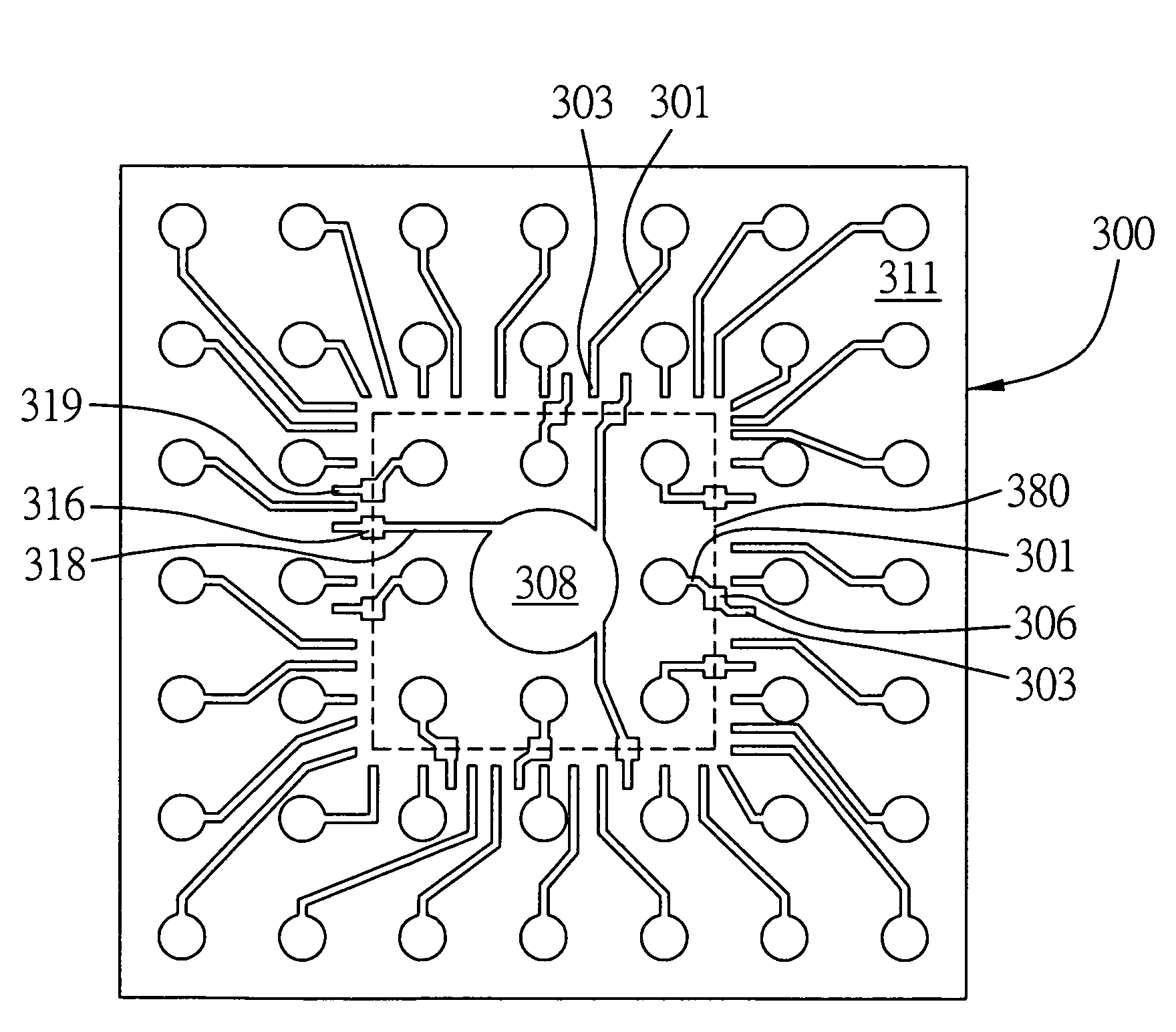 Conductive trace structure and semiconductor package having the conductive trace structure