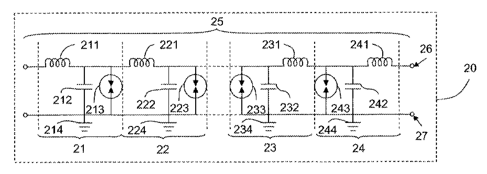 Electromagnetic signal power limiter and method of designing the power limiter