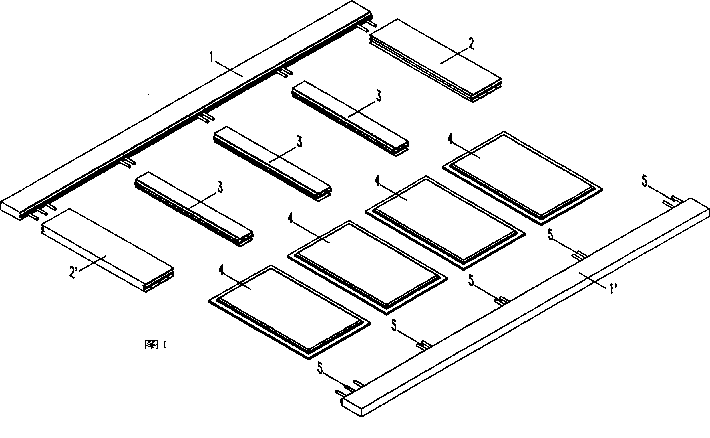 Assembling type wood door leaf