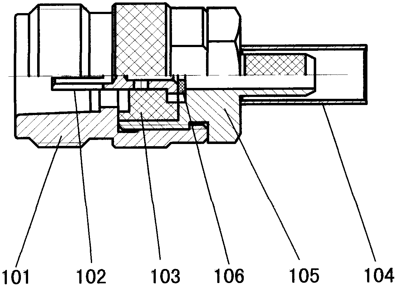 Crimping radio frequency coaxial connector