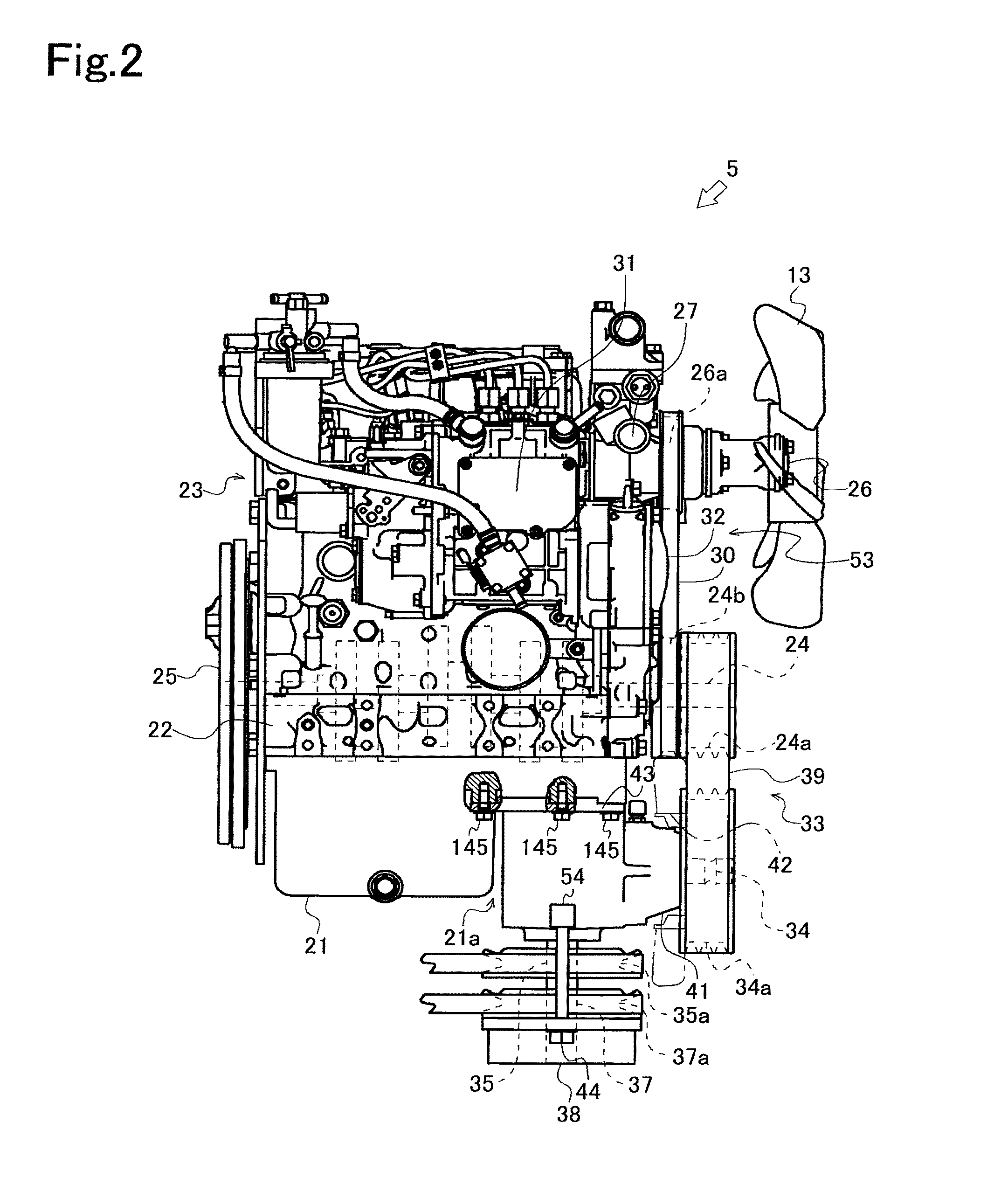 Engine and power transmission device