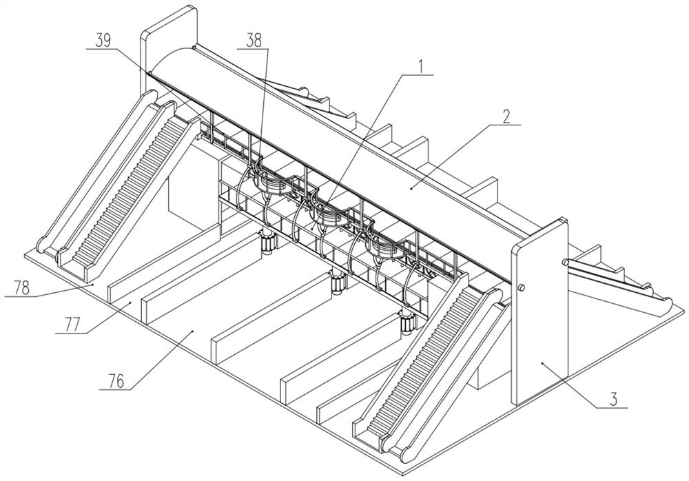 Novel assembly type green pedestrian overpass and using method thereof