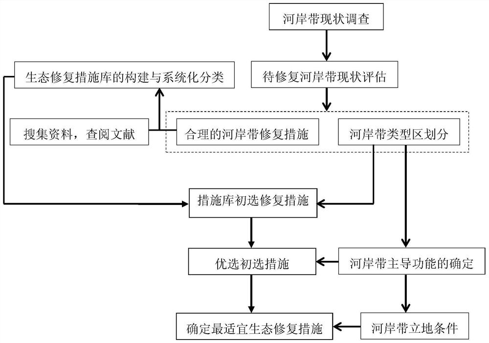 A method for evaluating the suitability of ecological restoration measures in the riparian zone