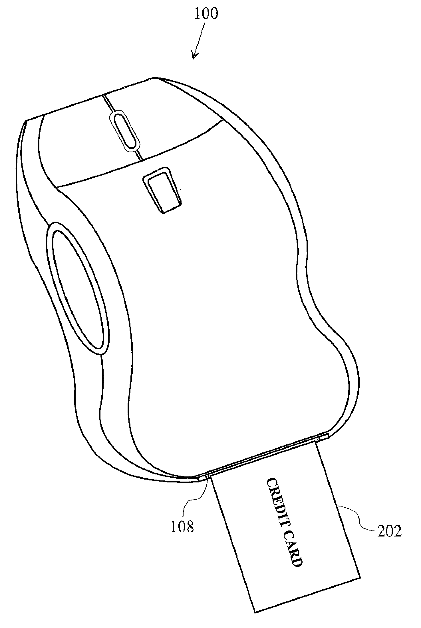 Wireless Biometric Computer Mouse with Integrated Credit Card Reader