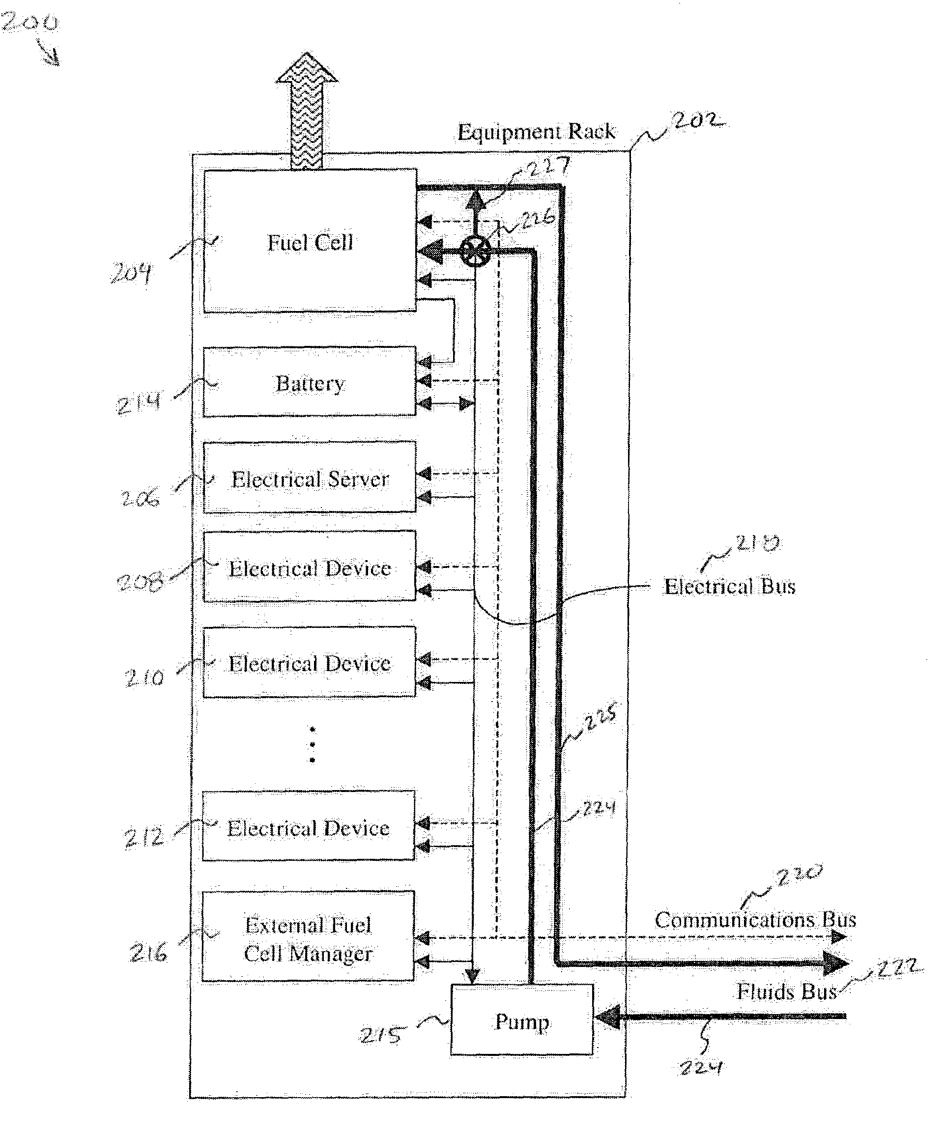 System and method for providing electrical power to an equipment rack using a fuel cell