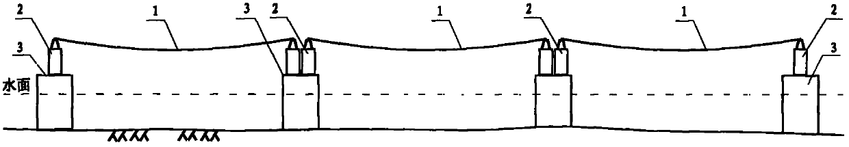 Elevated dragging energy eliminating type ship blocking system