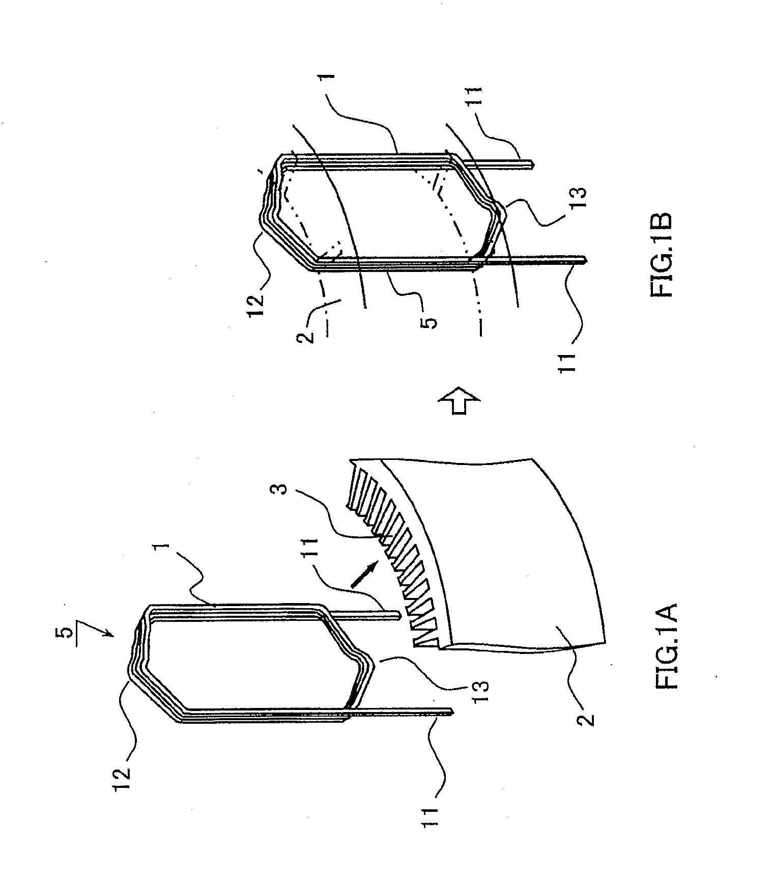 Rotary electric machine, crank-shaped continuously winding coil, distribution winding stator and forming method thereof