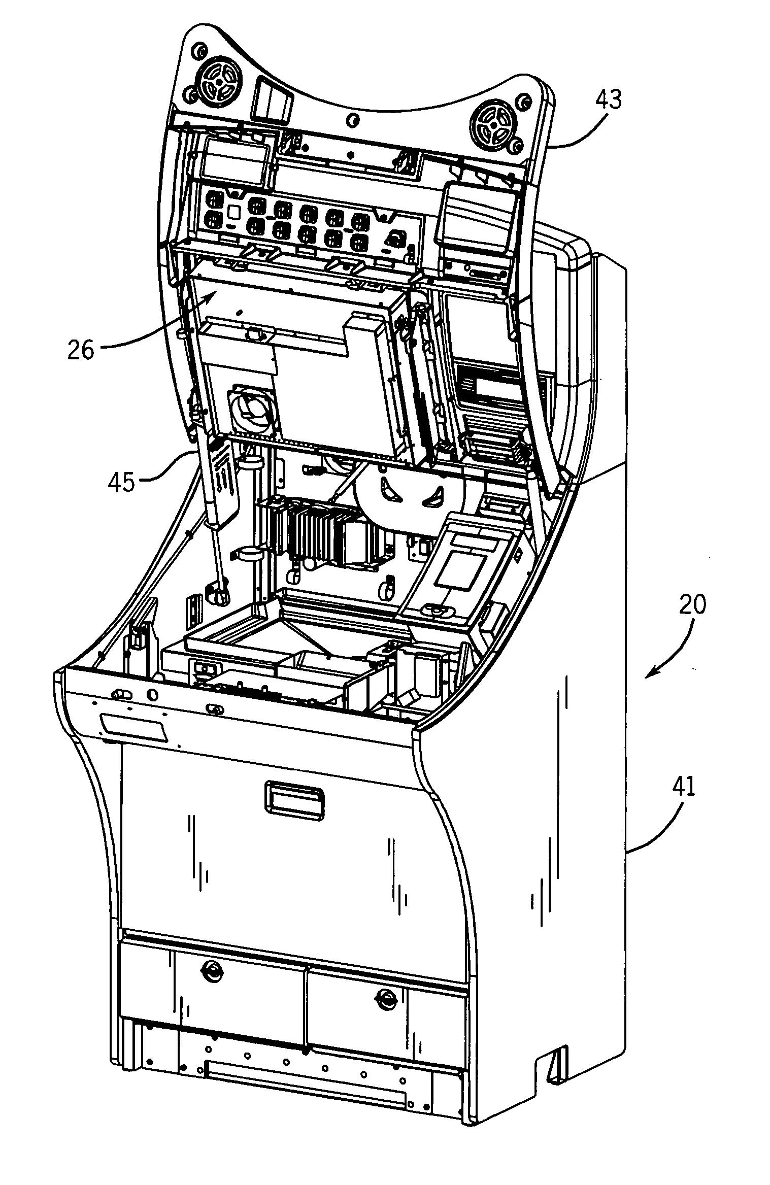 Extendable display for a gaming machine