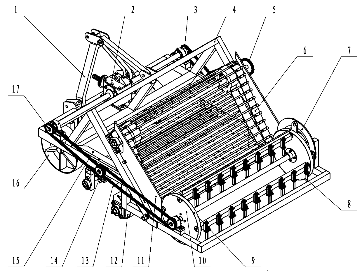 Rotary tooth type waste film picking machine with self-protection film picking teeth