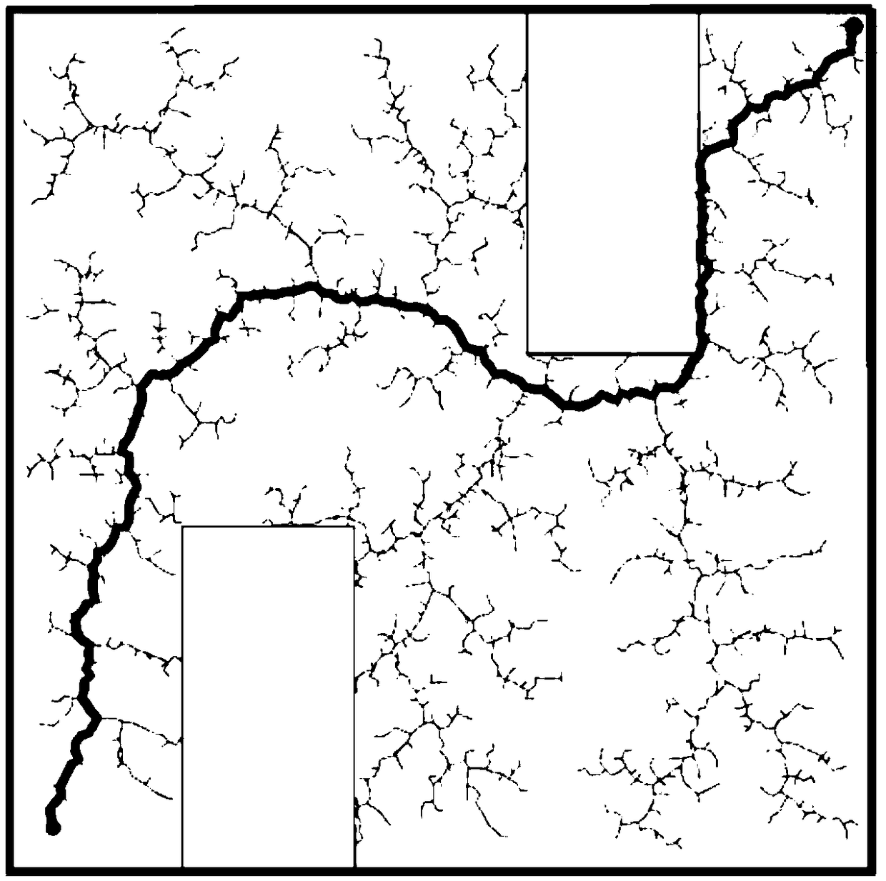 Path planning method based on simulated plant growth guided RRT algorithm