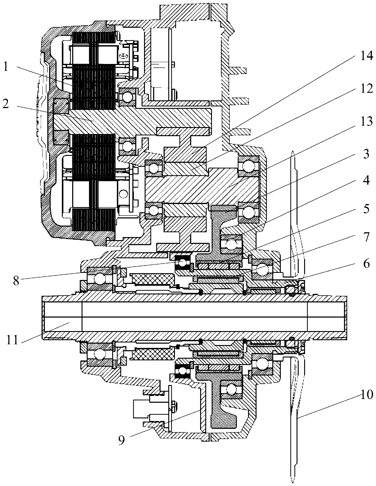 Middle driving device and bicycle with same