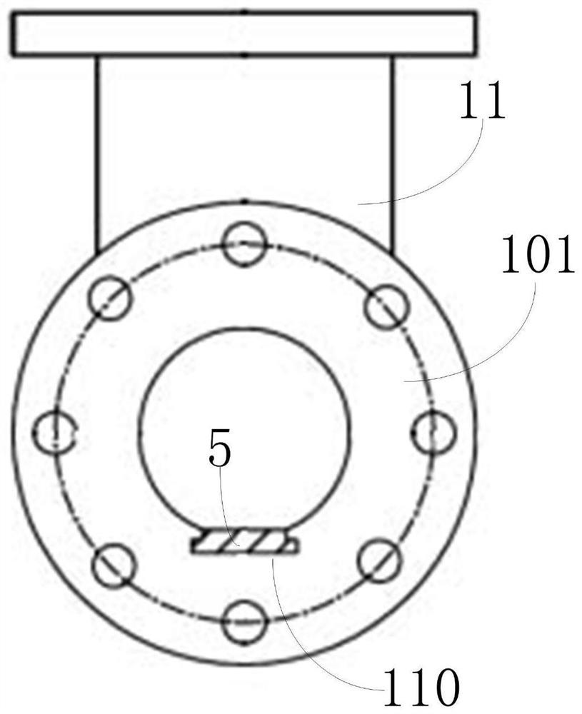 Testing device for simulating flow erosion corrosion of pipeline