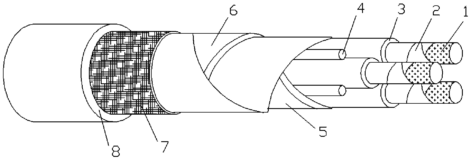 Flexible fireproof cable