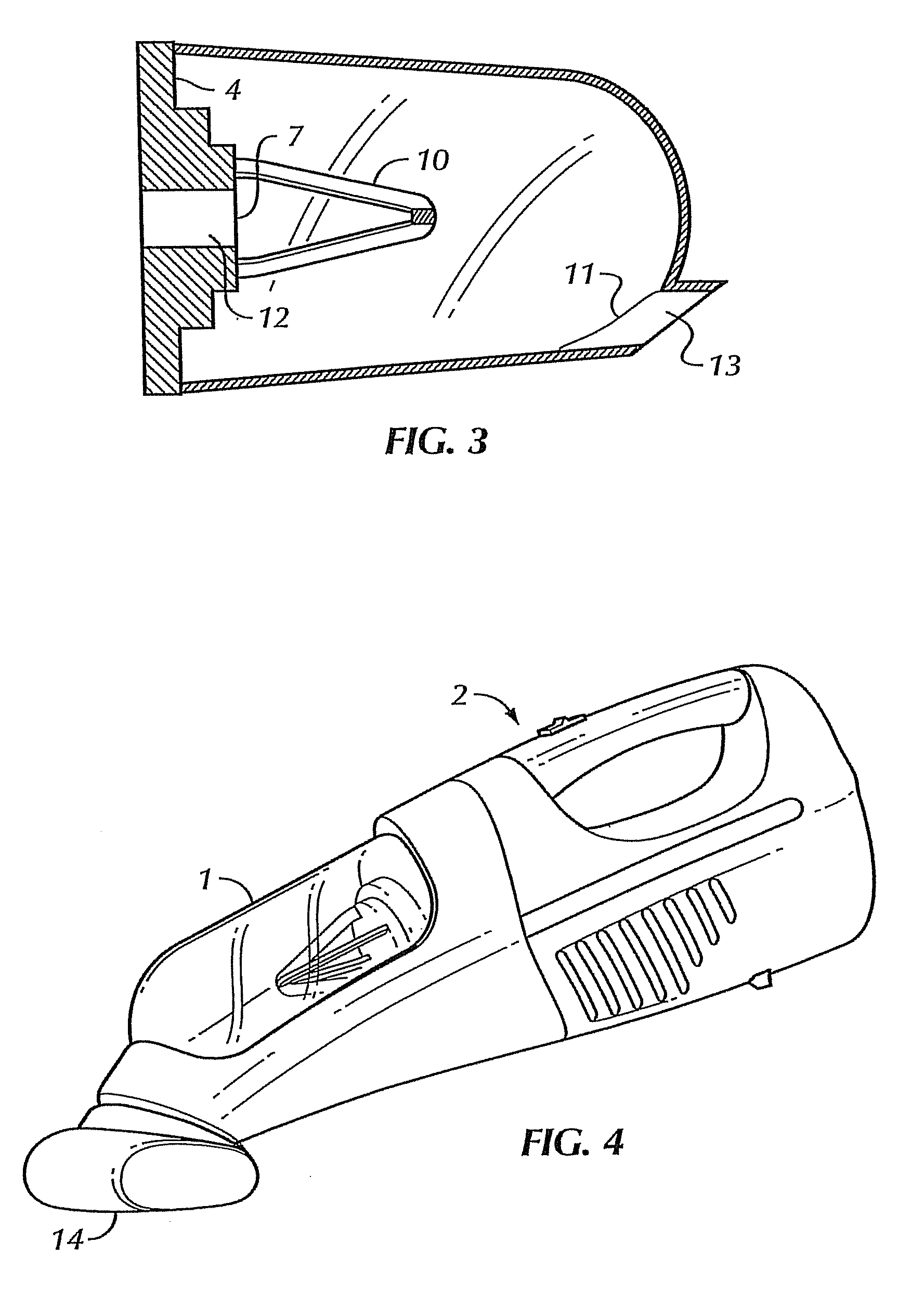 Cyclonic chamber for air filtration devices