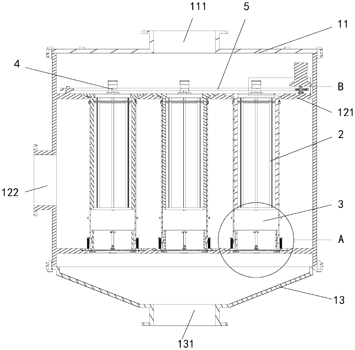 Industrial bag-type dust collector