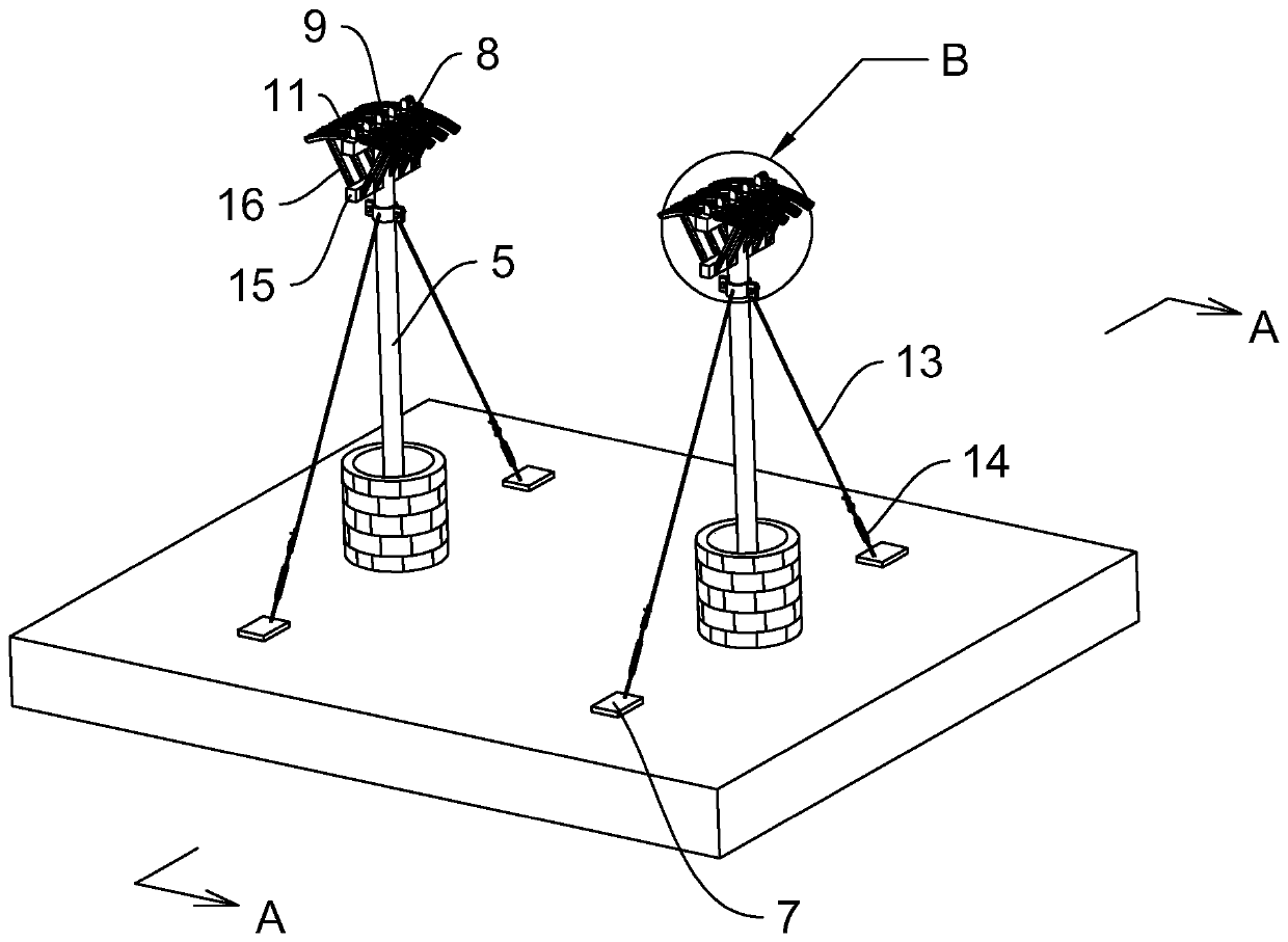 Cross-road cable laying structure and construction method thereof