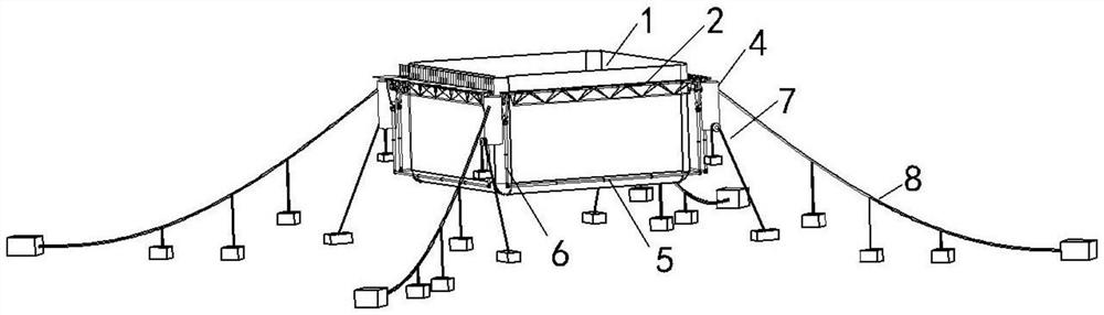 Universal-connection floating deepwater net cage and construction method