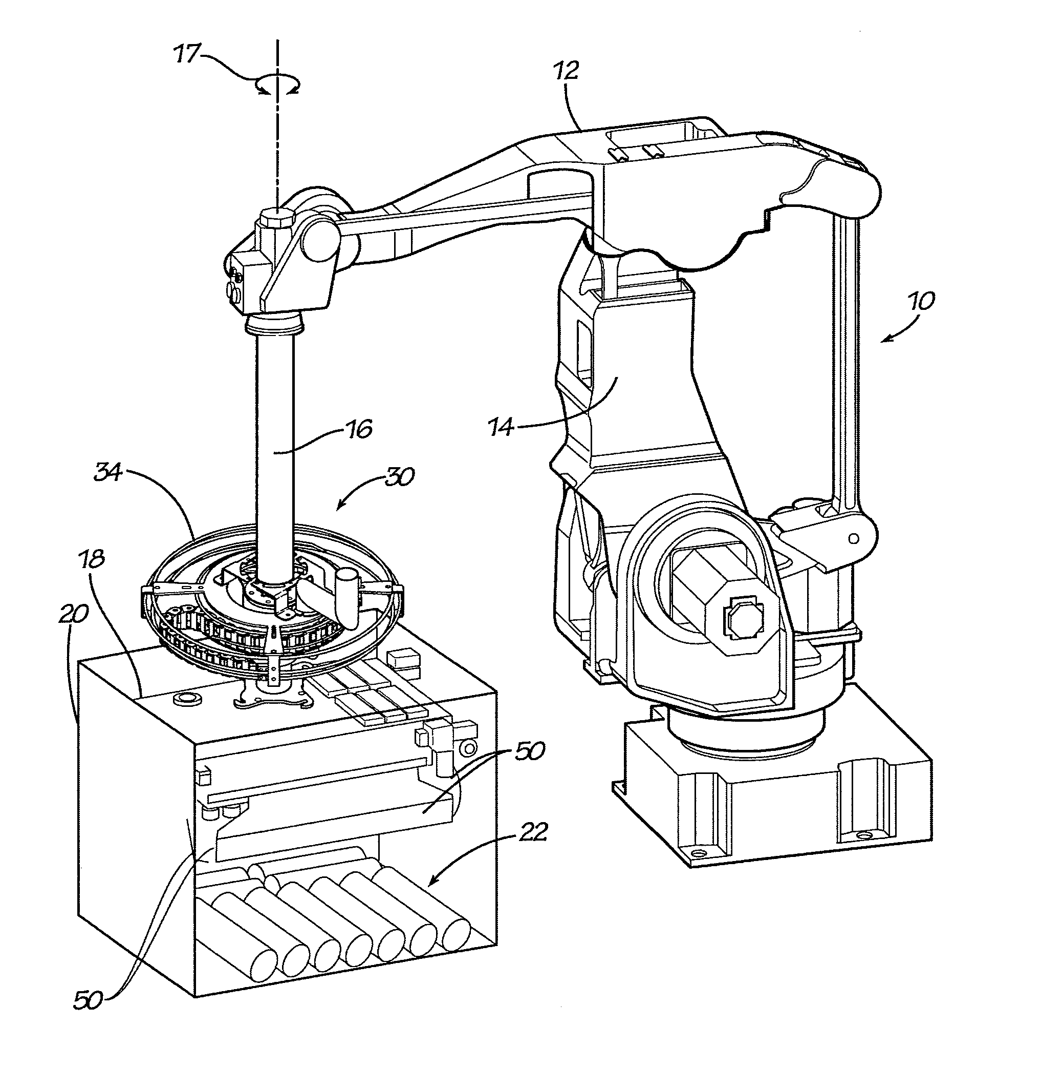 Robot end effector with cable management