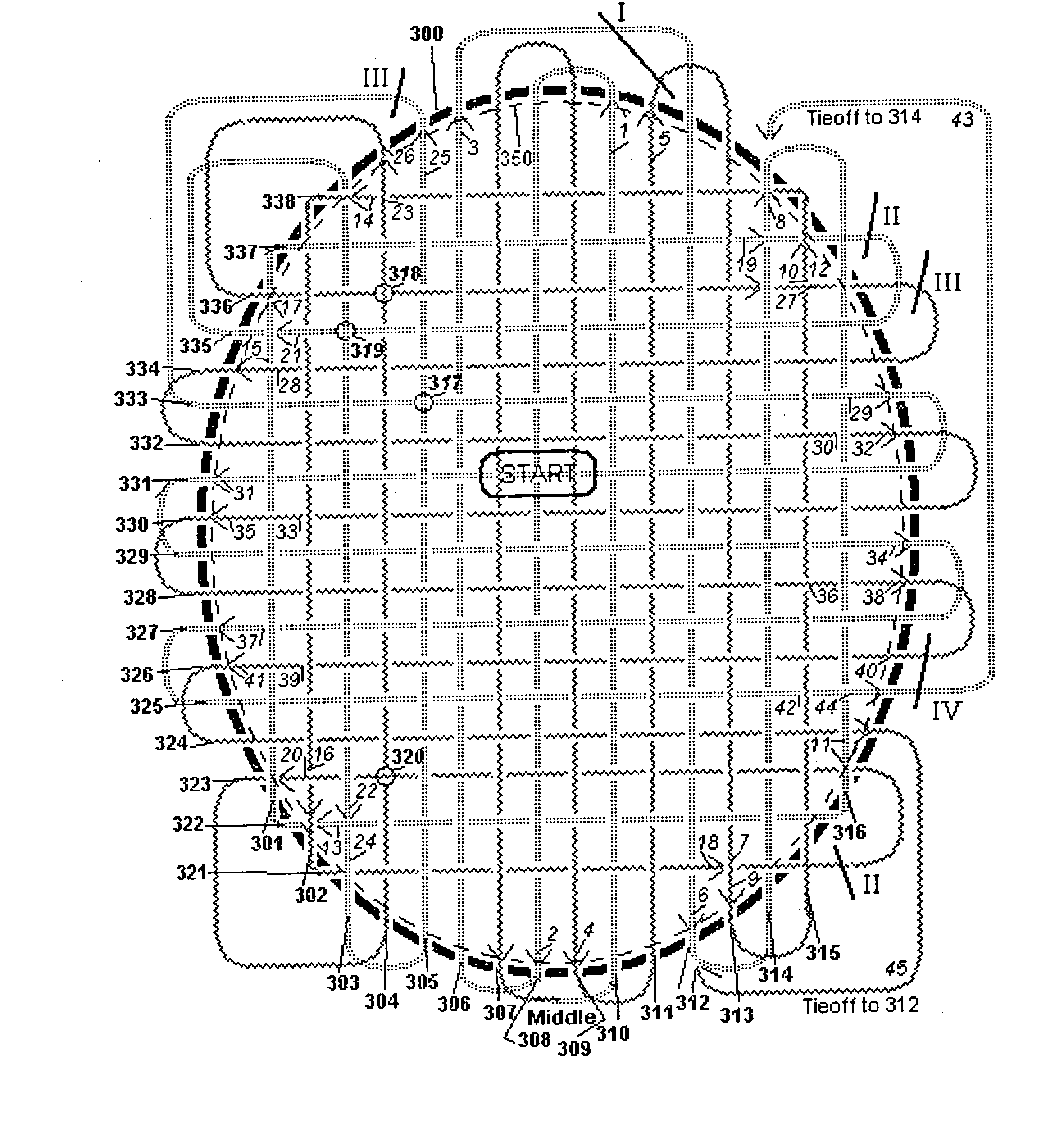 Racket and method of stringing the racket