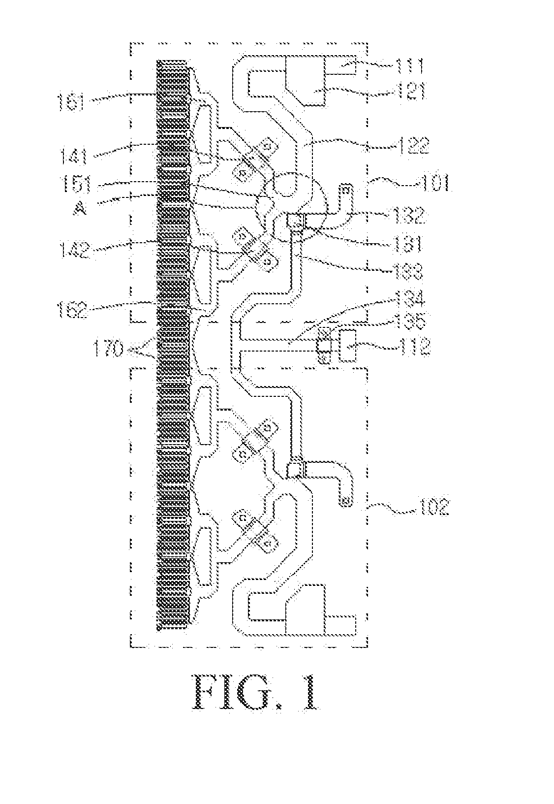 Amplifier circuit with cross wiring of direct-current signals and microwave signals