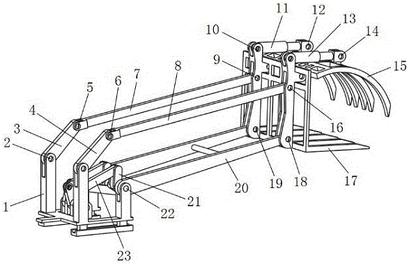 Multi-unit connecting rod driving plane high-load sliding type controllable wood forking machine