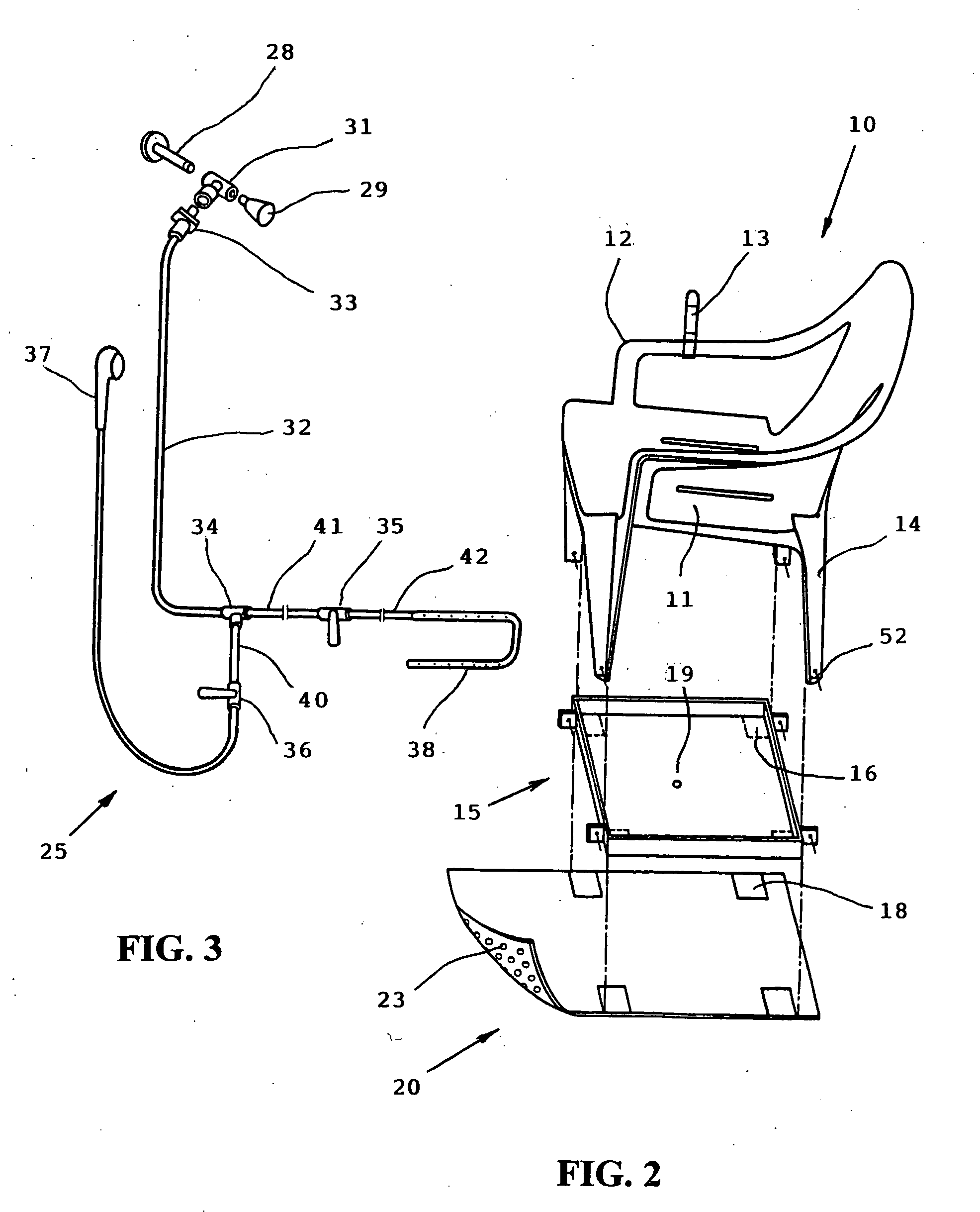 Portable chair kit for completely bathin oneself in sittin position