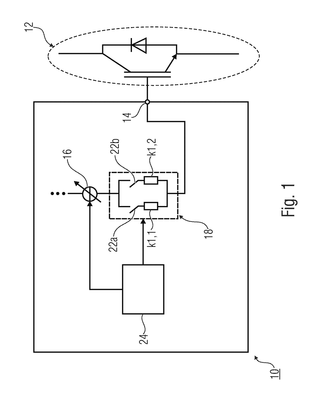 Device for switching a semiconductor-based switch and sensor for detecting a current change velocity at a semiconductor-based switch