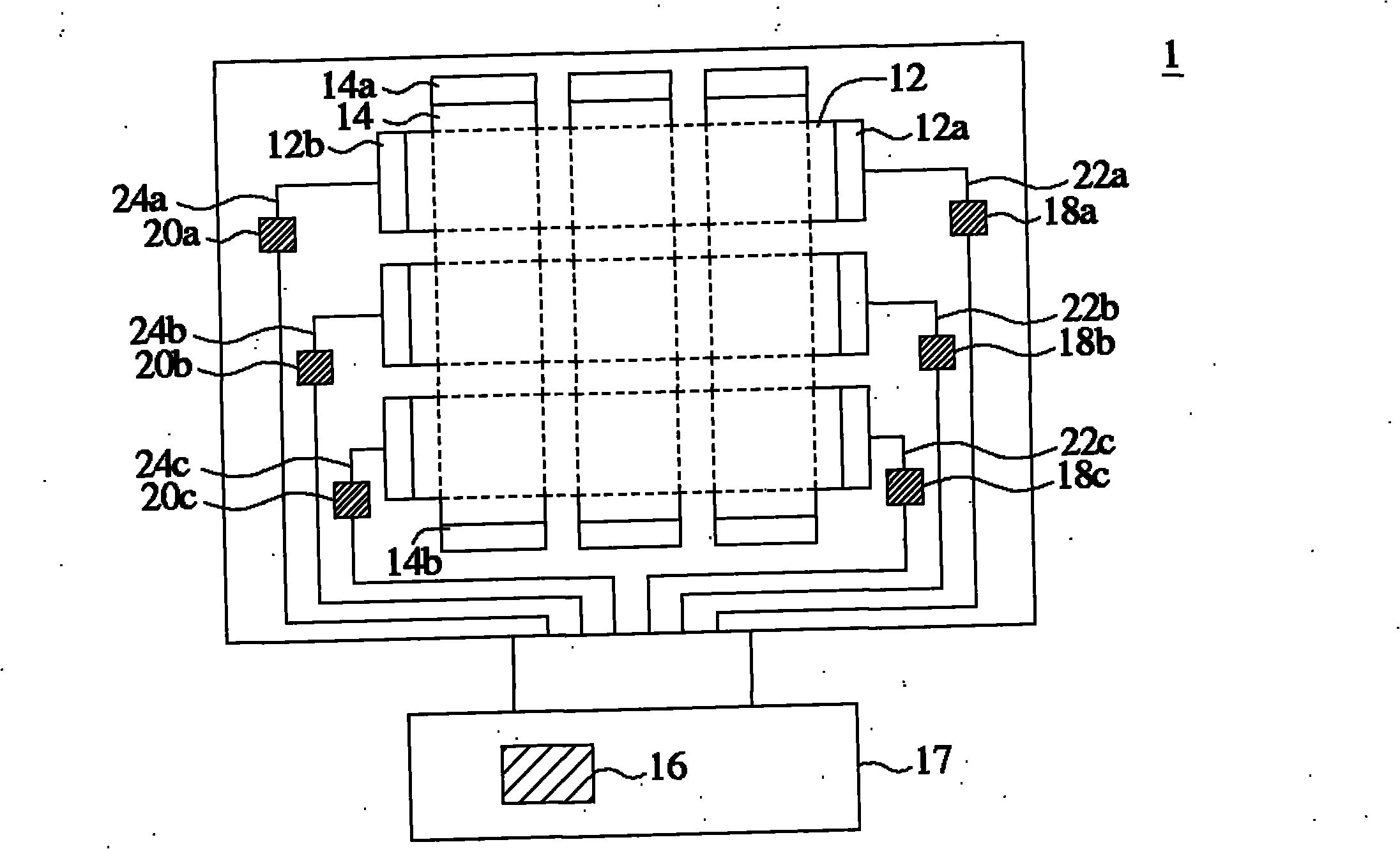 Matrix type touch panel and designing method thereof