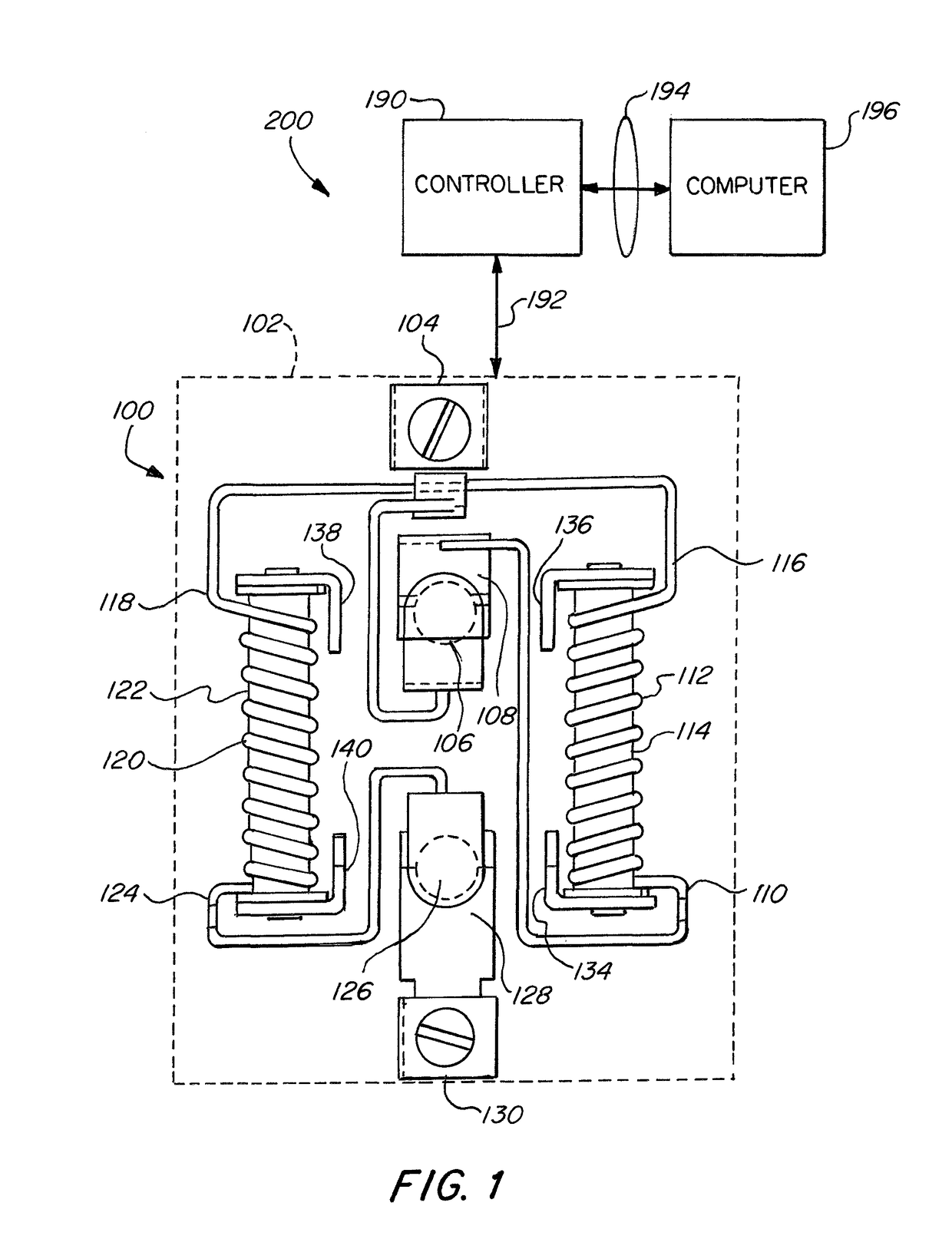 Arrangement for double break contact with electro-magnetic arc-blow