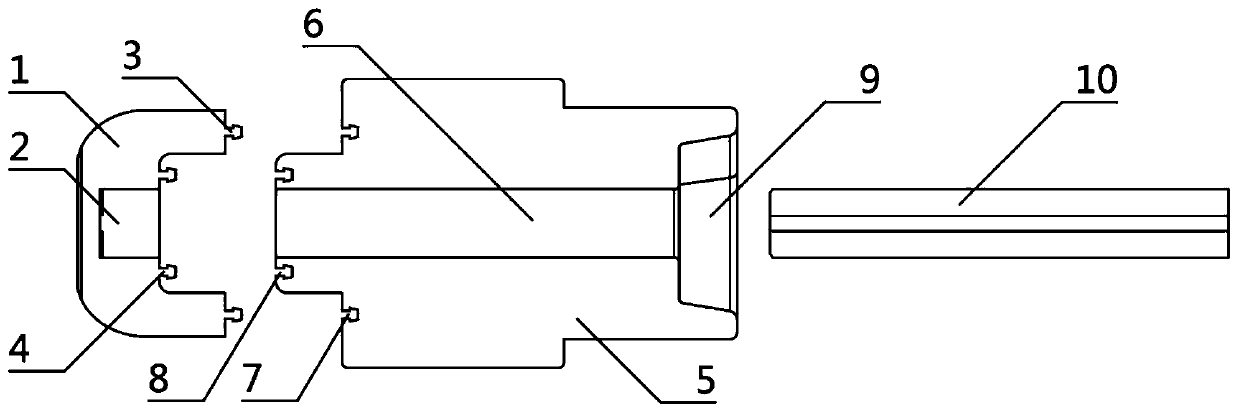 Rubber connecting piece structure for keys