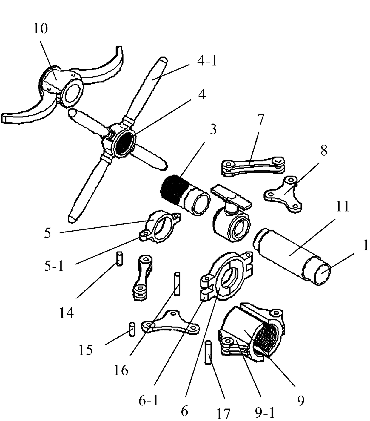 Rapid pipe joint mounting device and advanced small pipe construction method