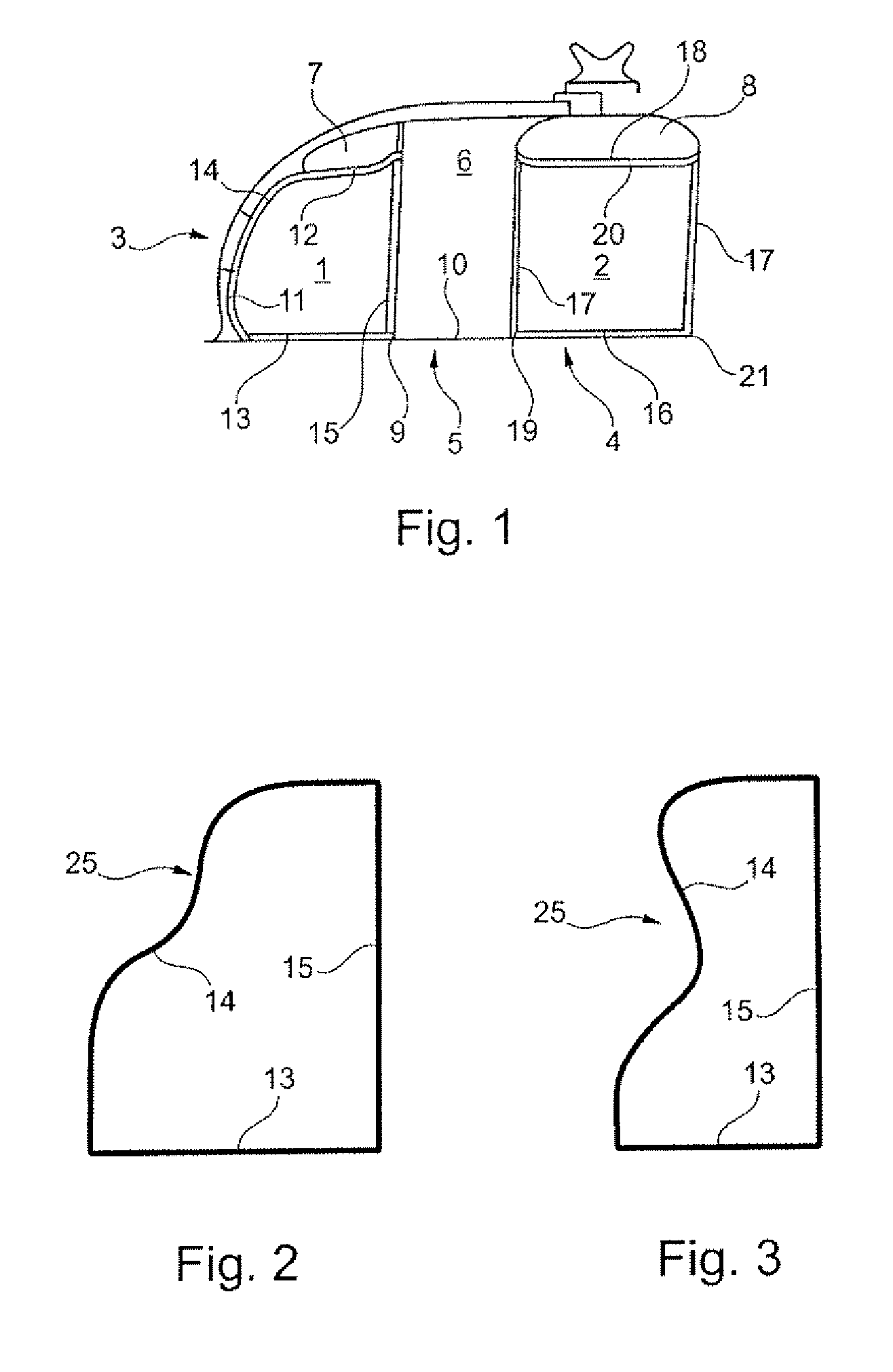 Partition wall in an aircraft