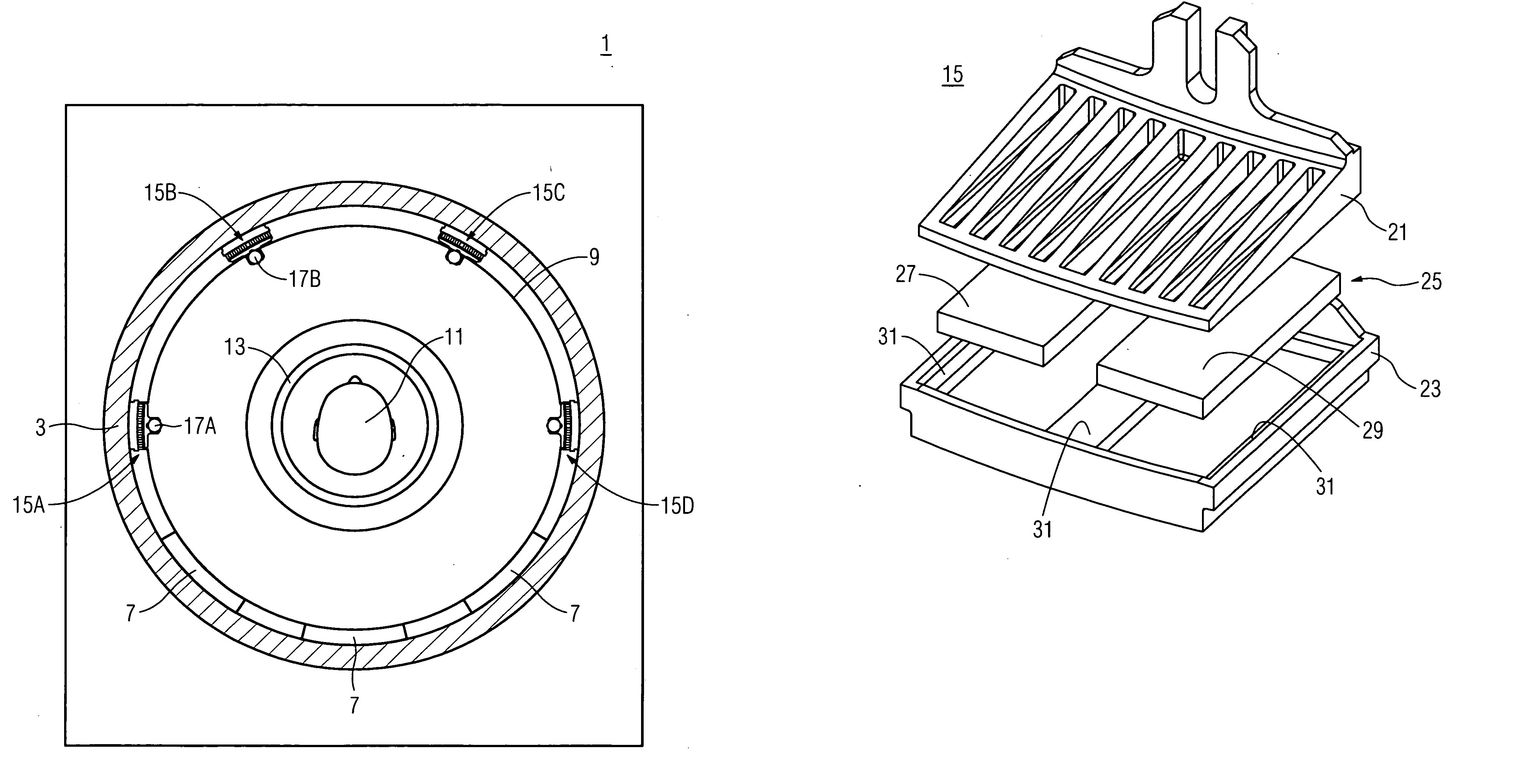 Magnetic resonance device with attachment means for attaching a gradient coil, attachment means