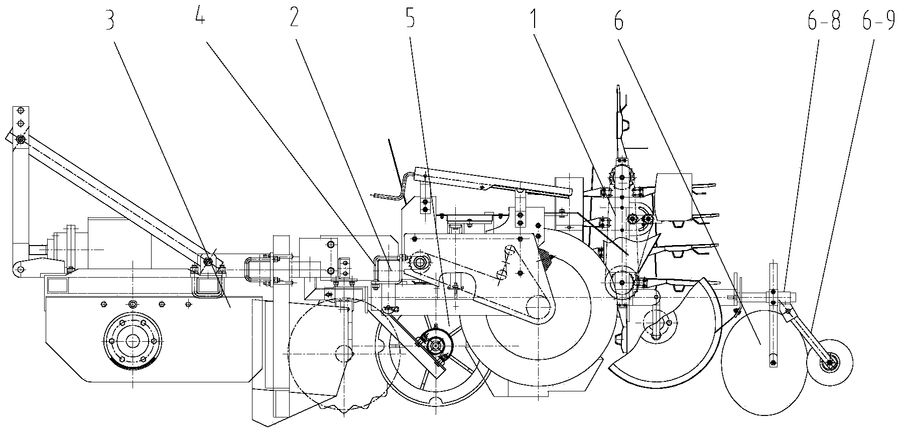 Sweet potato rotary tillage ridging transplanting combined operation machine