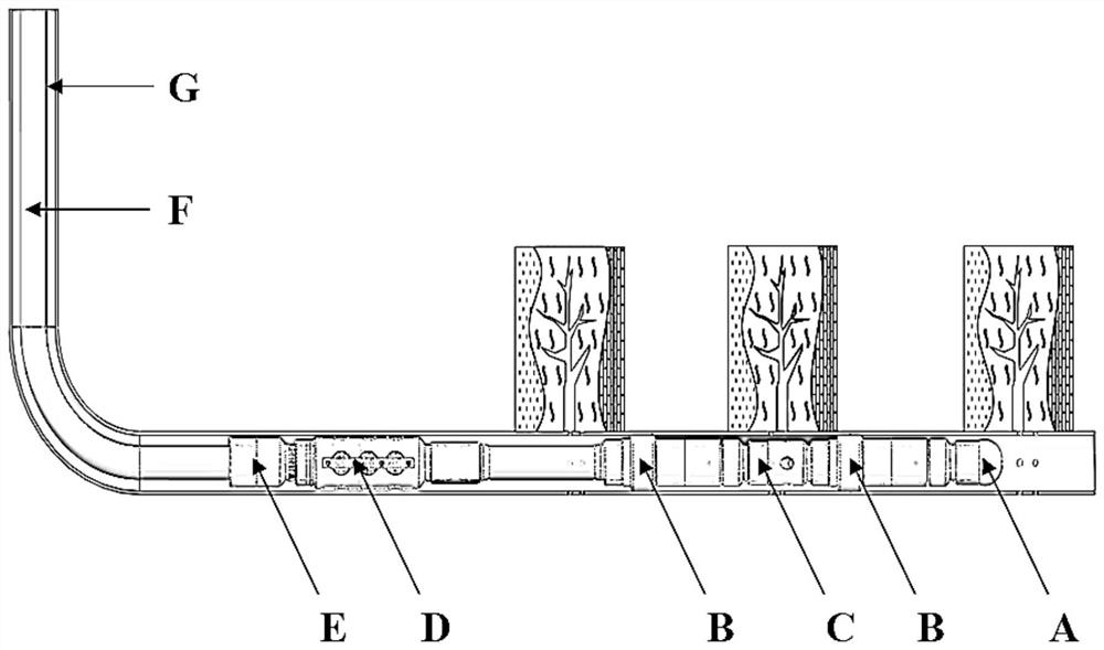 Oil pipe dragging fracturing pipe column with packer as bottom seal and fracturing method