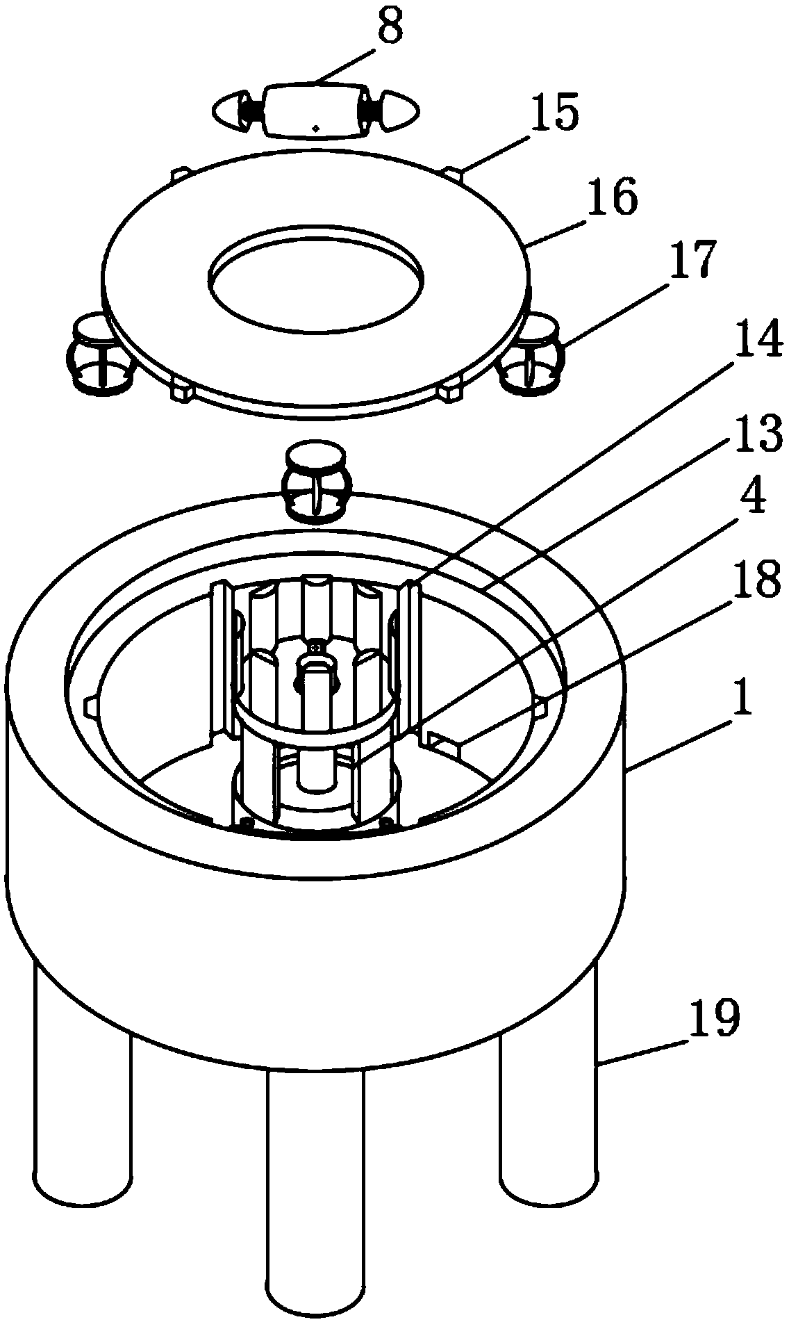 Annular column structure concrete prefabricated part demolding device