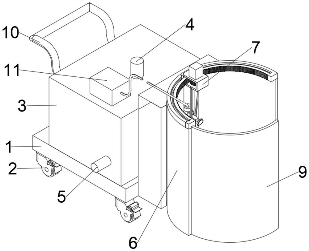 Pest and disease prevention tree trunk whitening device for forestry seedling raising