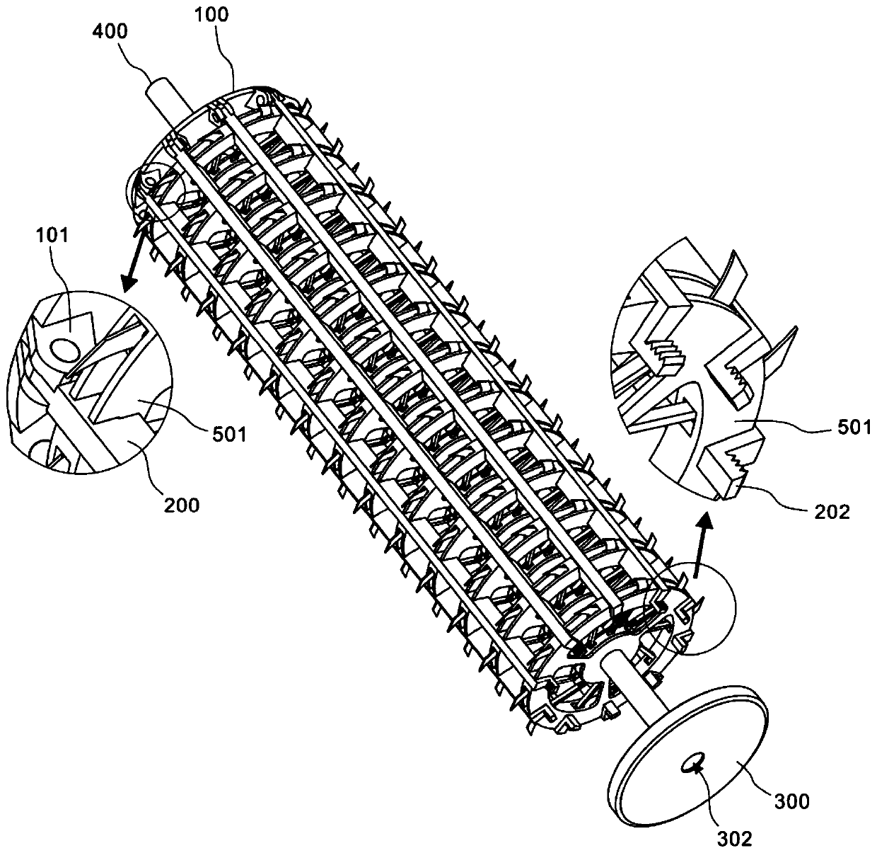 Assembled bale plucker beater