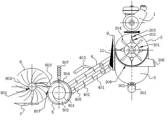 Carried-on-back lightweight combine harvester