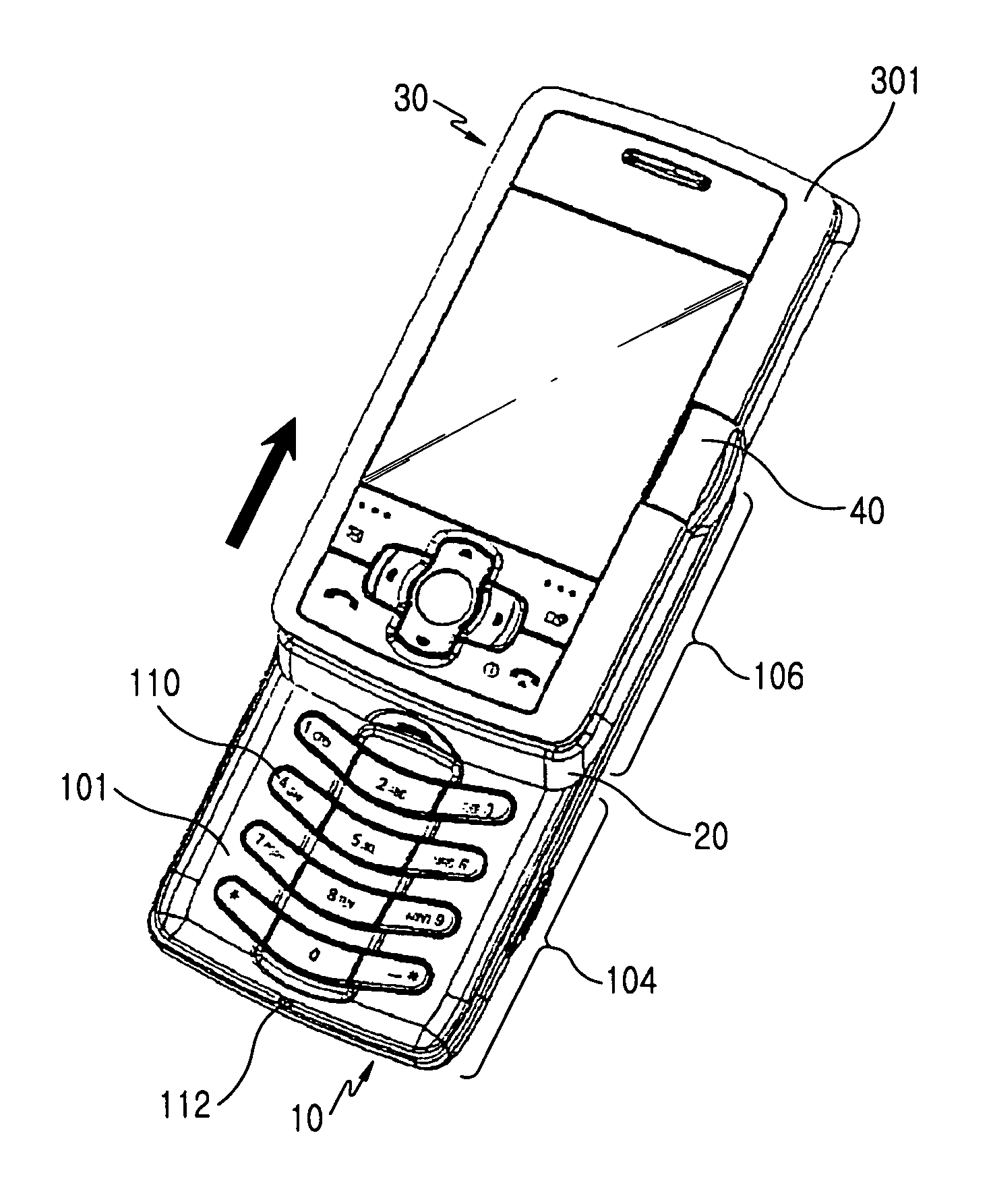 Sliding/folding-type portable apparatus