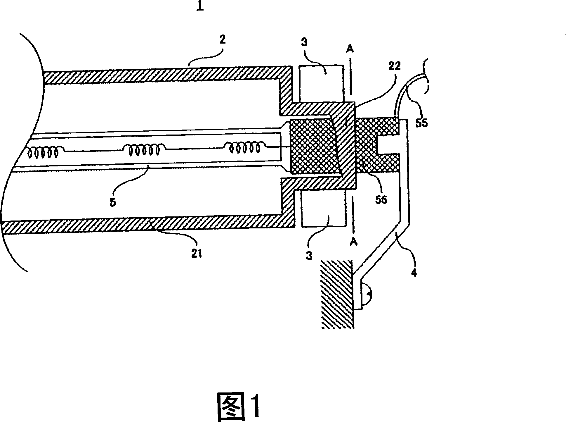 Pipe type incandescent lamp